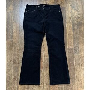 Ann Taylor Loft Corduroy Pants Women's Size 32/14 (W37xL31) Black Curvy Boot